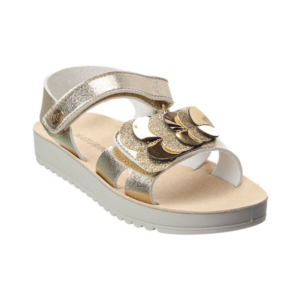 Naturino Gisten Leather Sandal, Gold